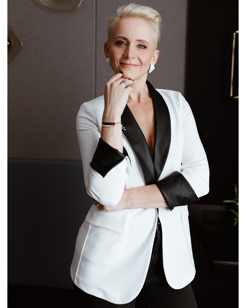 ELEGANT JACKET WHITE BLACK