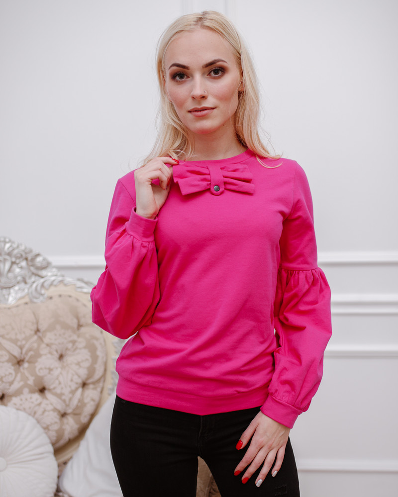 ALICE BOW SWEATSHIRT FUCHSIA