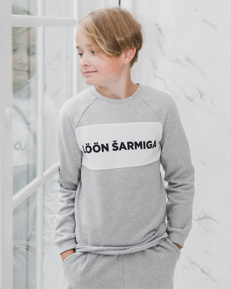 LÖÖN ŠARMIGA KIDS SWEATSHIRT LIGHT GREY