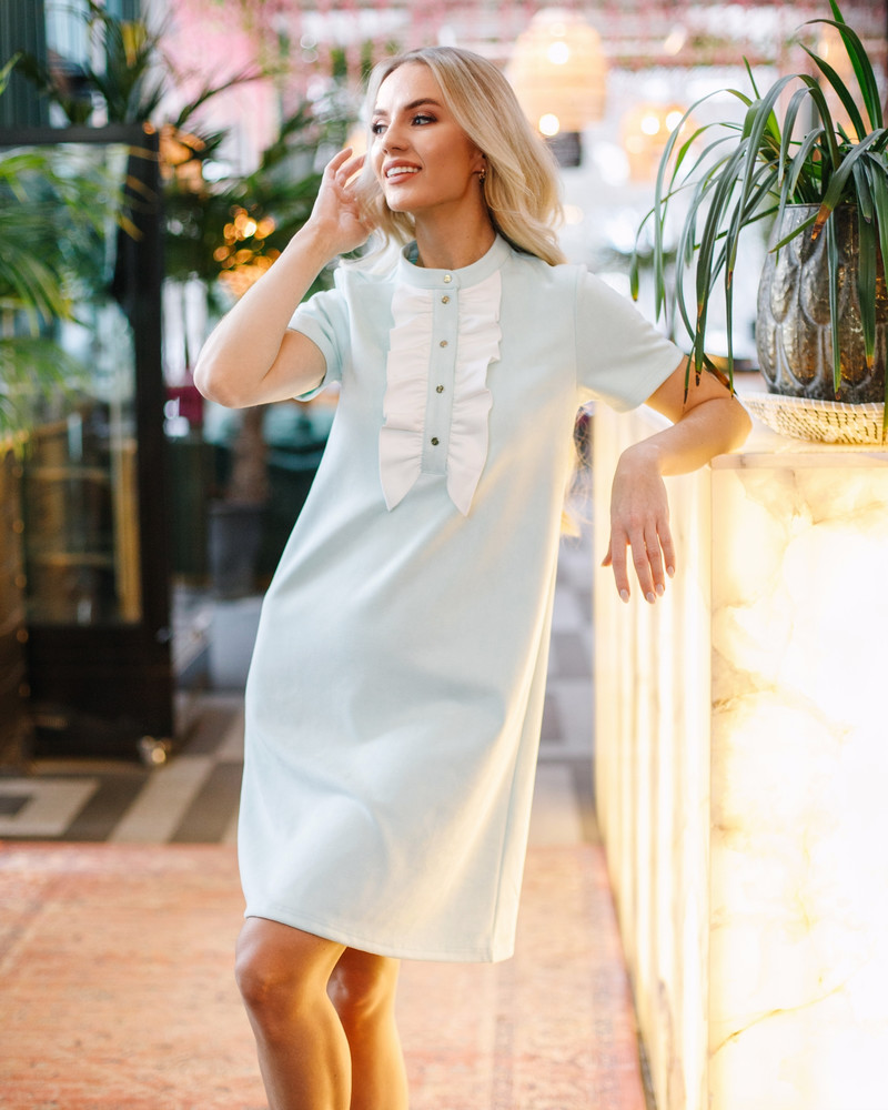 FRILL LINE DRESS MINT