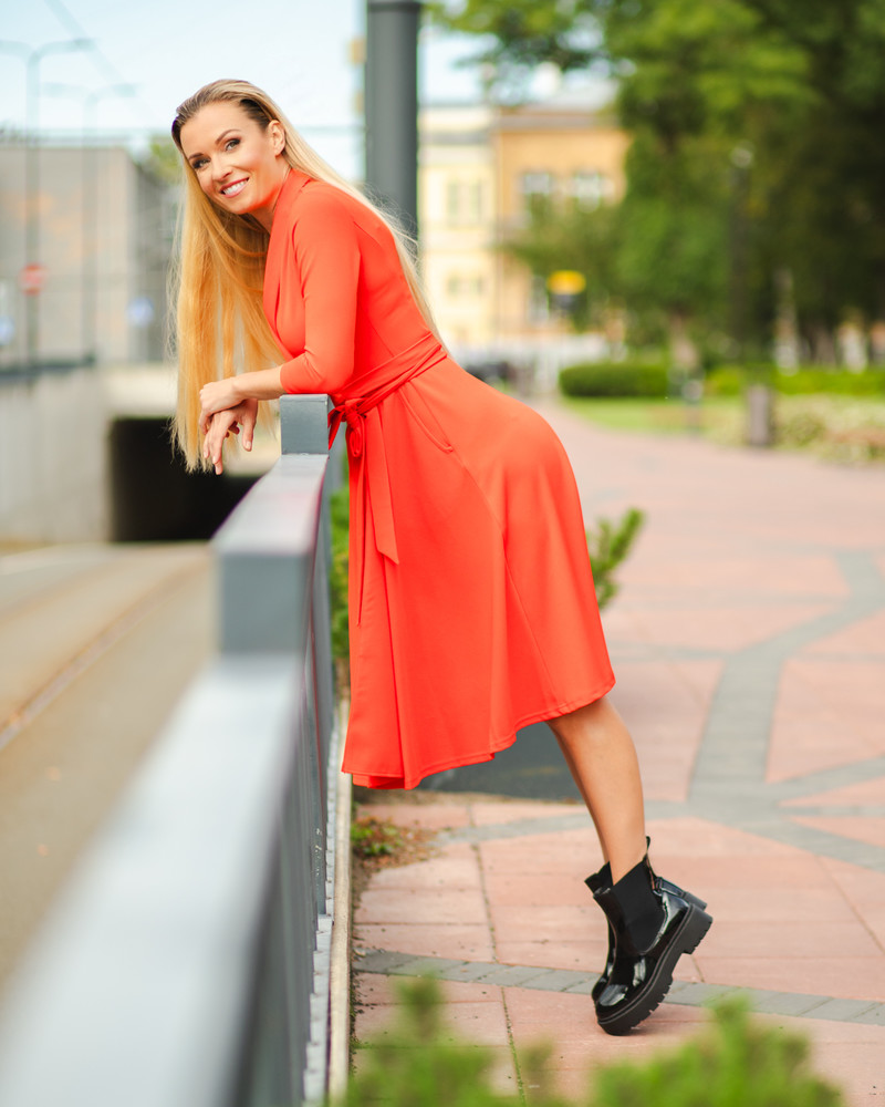 MOON MIDI DRESS ORANGE