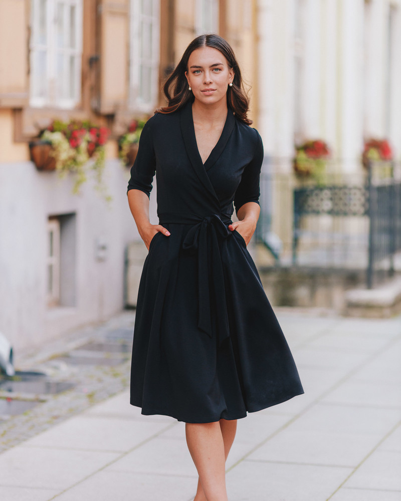 MOON MIDI DRESS BLACK