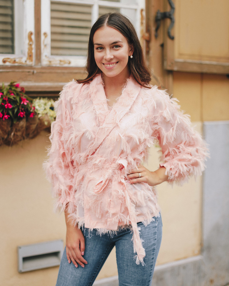 FRINGE JACKET PEACHY