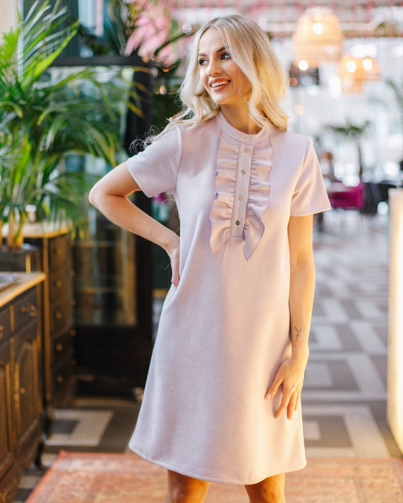 FRILL LINE DRESS LILAC