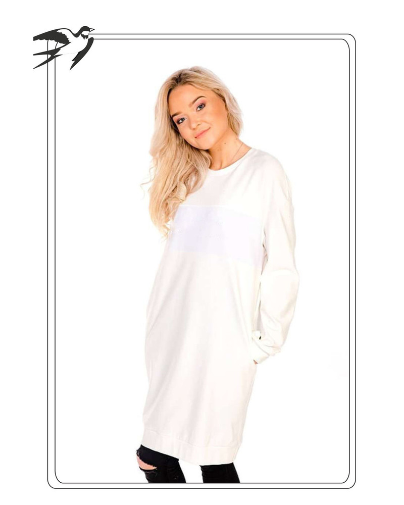 CUSTOM MESSAGE OVERSIZE DRESS WHITE