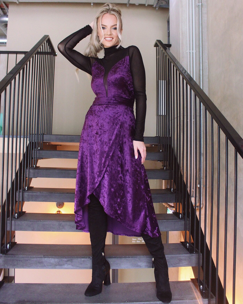 VELVET WRAP MIDI SKIRT PATCHY VIOLET