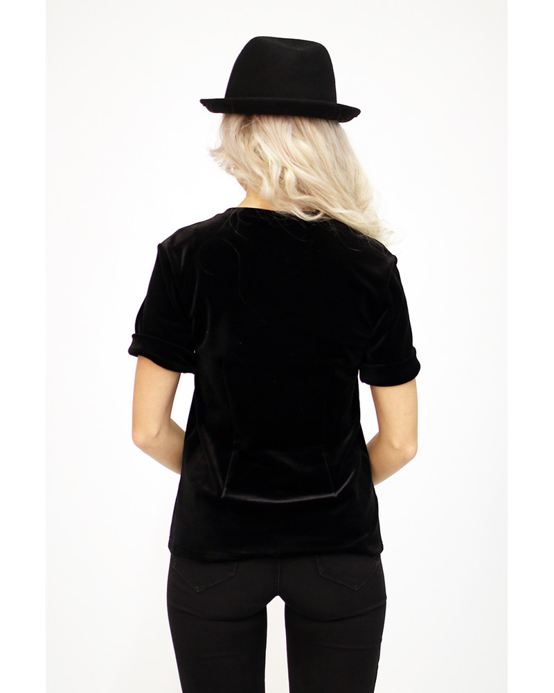 BLACK STAR BLACK VELVET T-SHIRT
