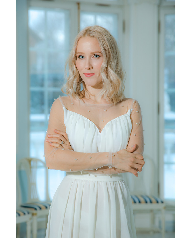 WHITE DREAMY PEARL MAXI DRESS