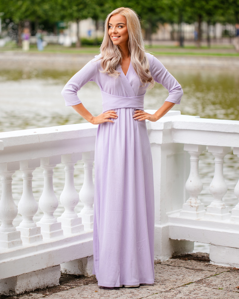 ELEGANT MAXI DRESS WAVE LILAC