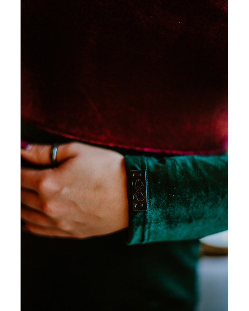 BLOCKS DRESS  VELVET BLUE PURPLE GREEN