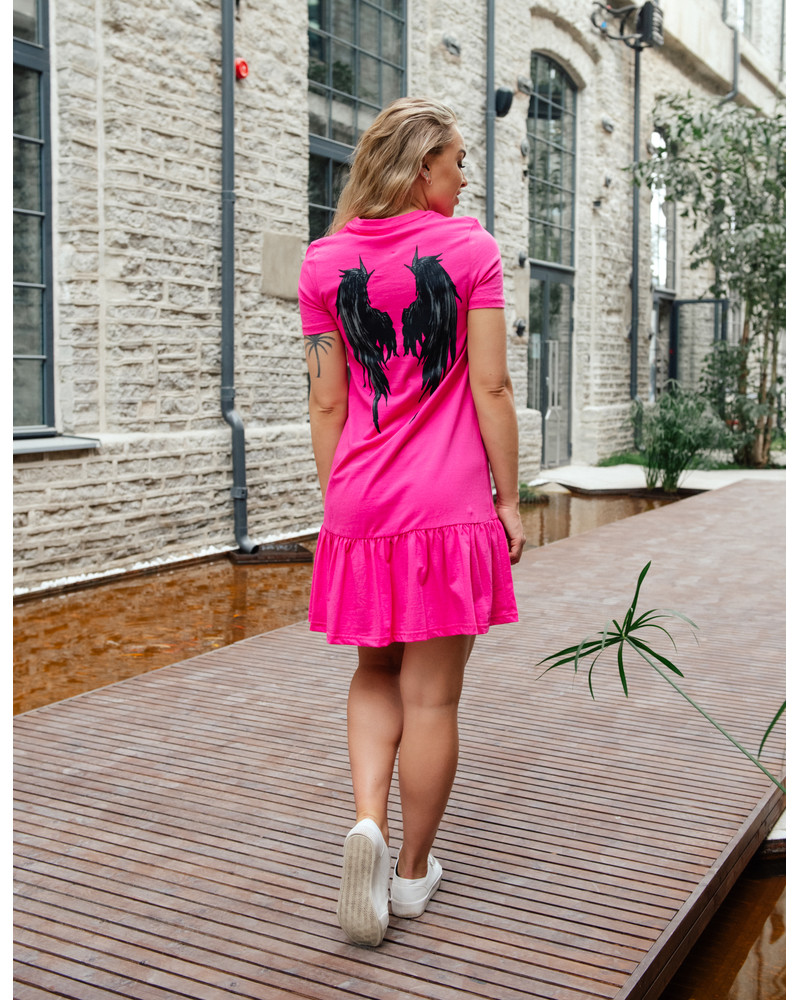 ANGEL FRILL DRESS FUCHSIA
