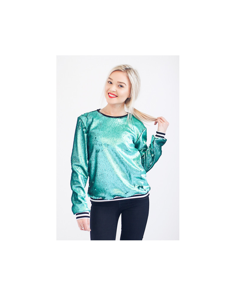 GREEN SEQUIN SWEATER