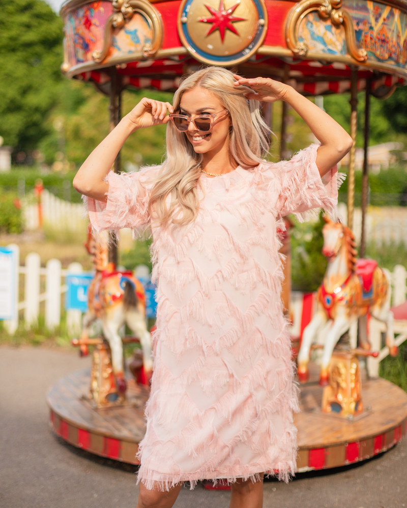 FRINGE DRESS PEACHY