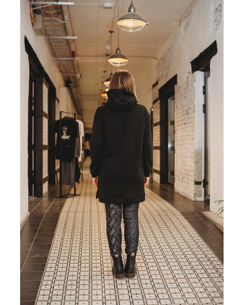 CUSTOM BLACK HOODED DRESS