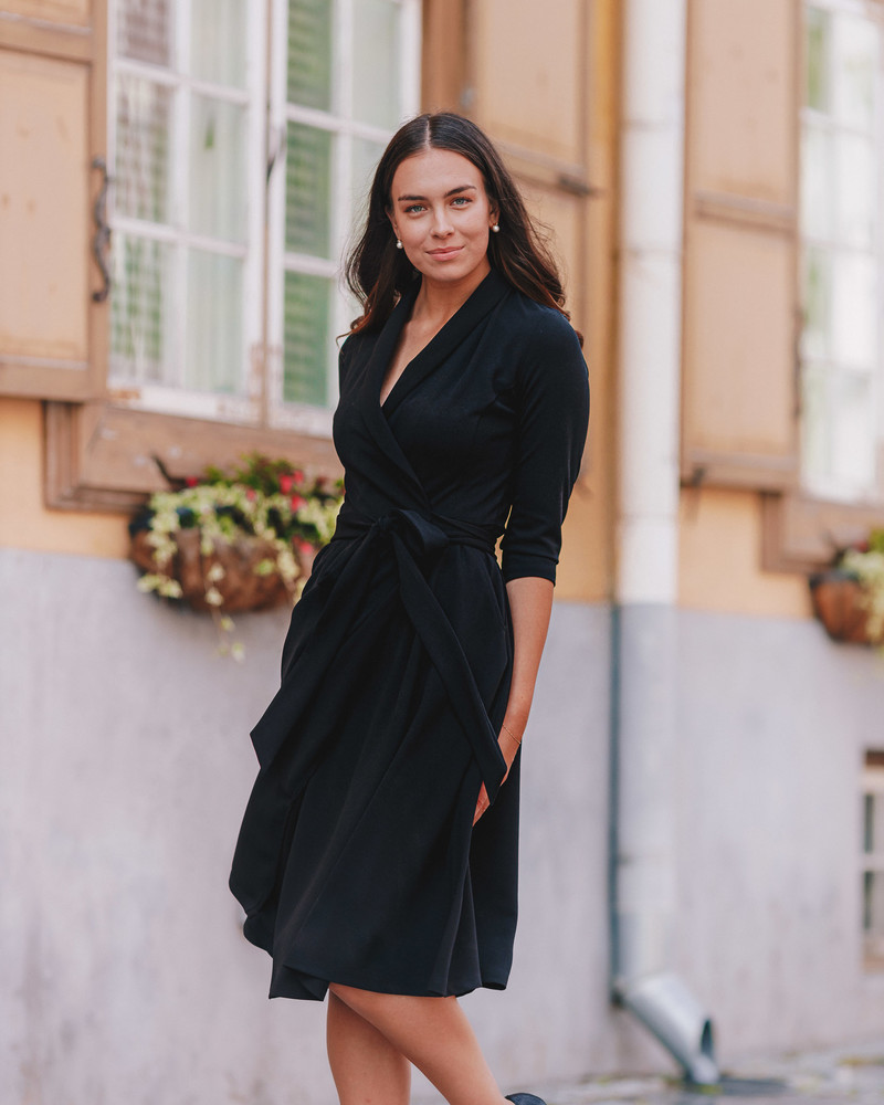 MOON MIDI DRESS BLACK