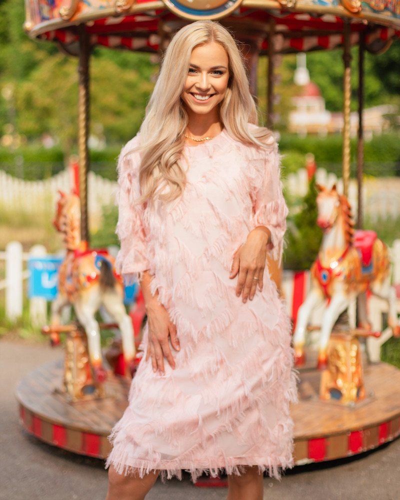 FRINGE DRESS PEACHY