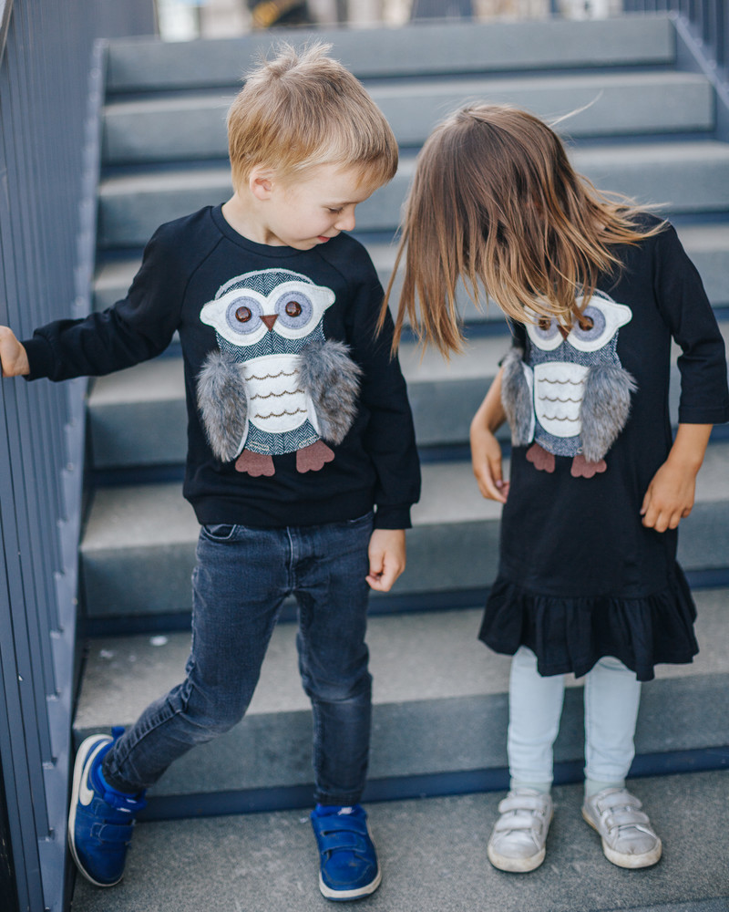 OWL KIDS SWEASHIRT BLACK