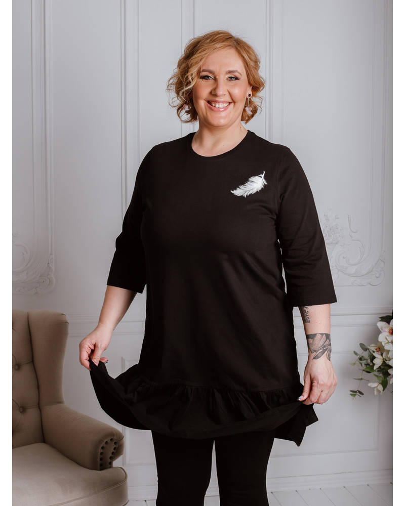 ANGEL FRILL DRESS BLACK