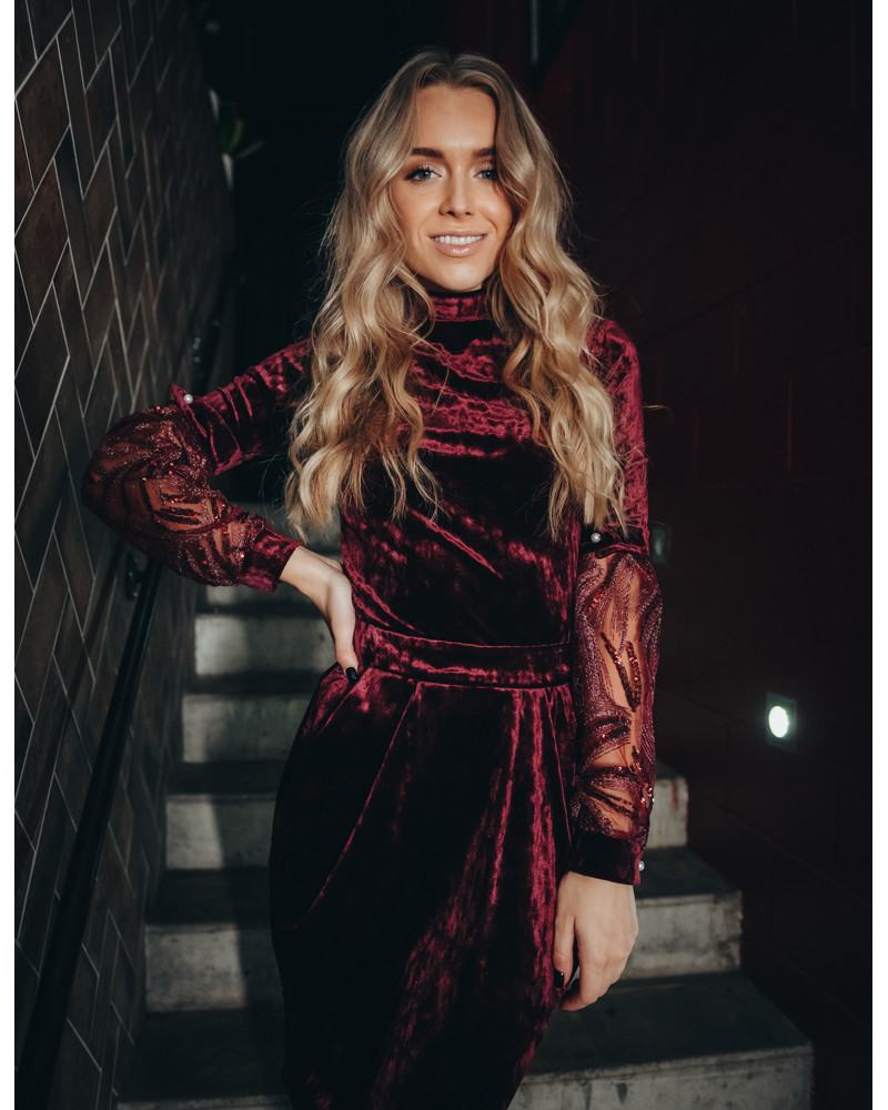 TULIP SKIRT BORDEAUX