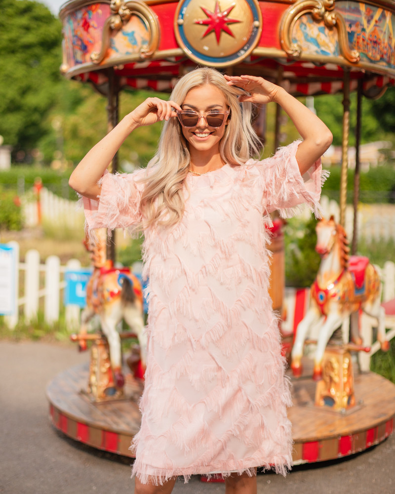 FRINGE DRESS PEACHY