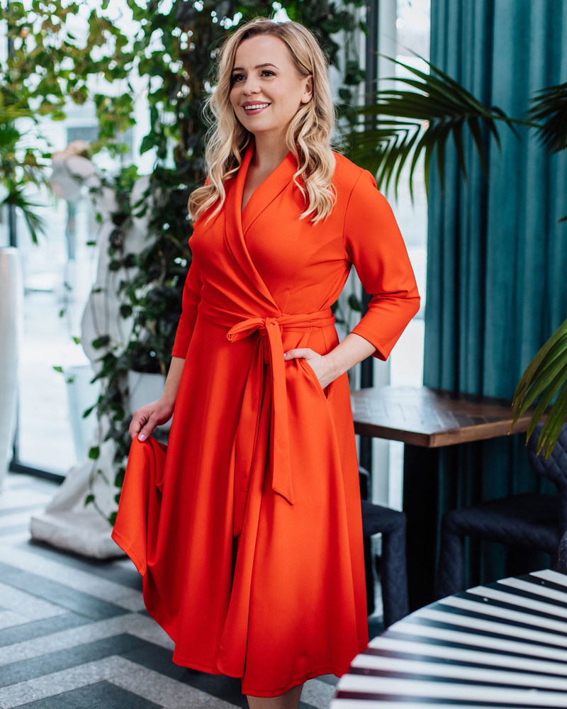 MOON MIDI DRESS ORANGE