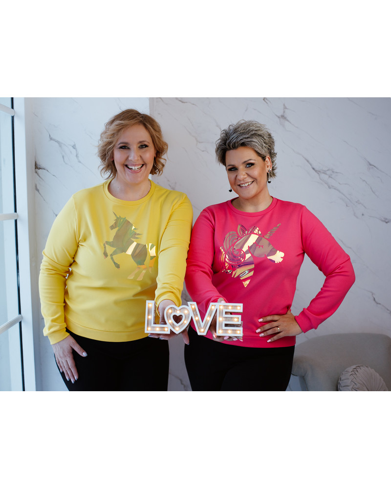 SHINY UNICORN SWEATSHIRT FUCHSIA