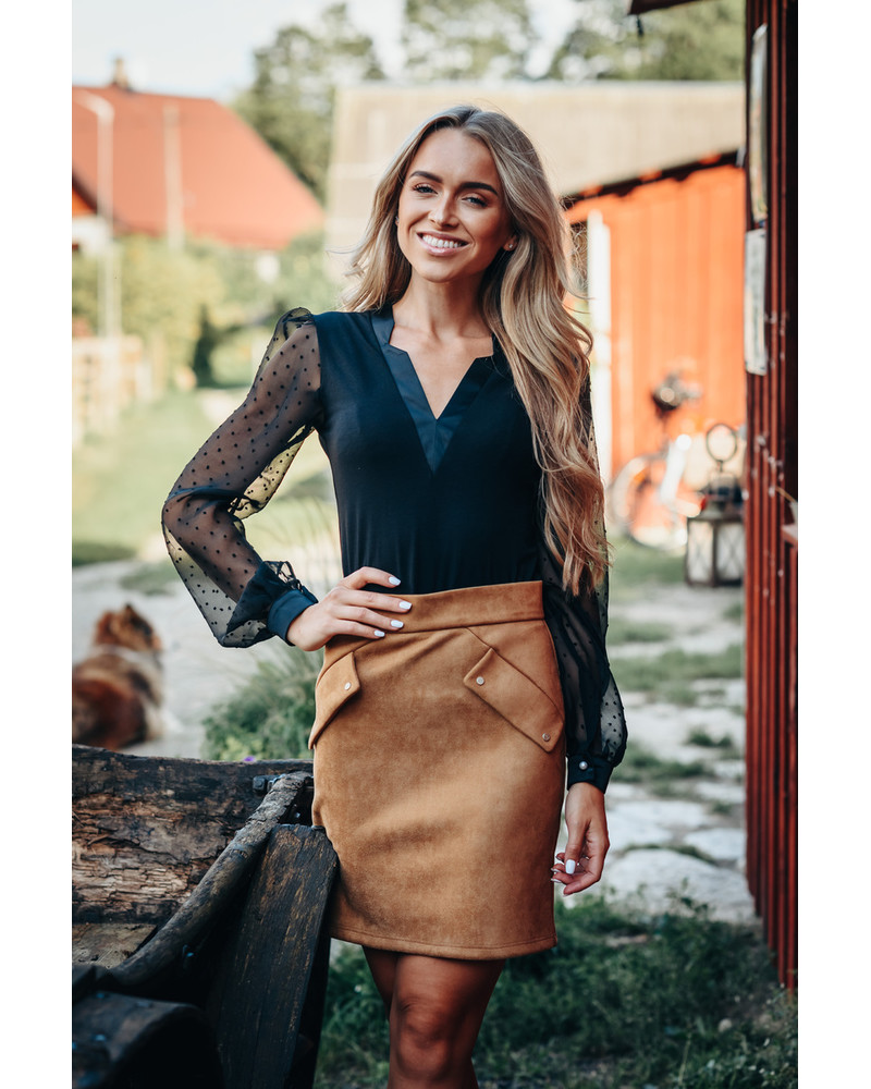 BLACK COMET CHIFFON BLOUSE