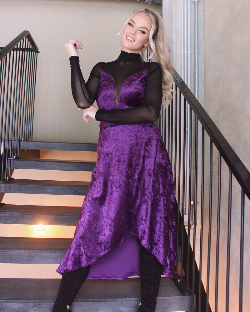 VELVET WRAP MIDI SKIRT PATCHY VIOLET