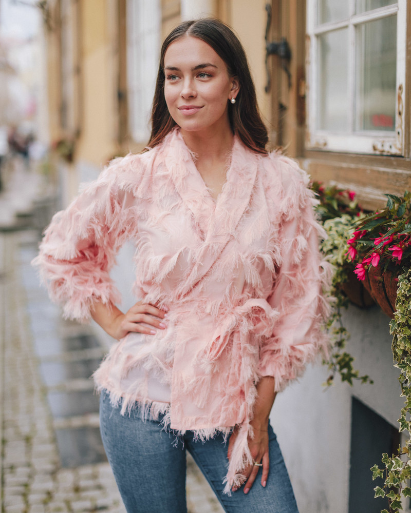 FRINGE JACKET PEACHY