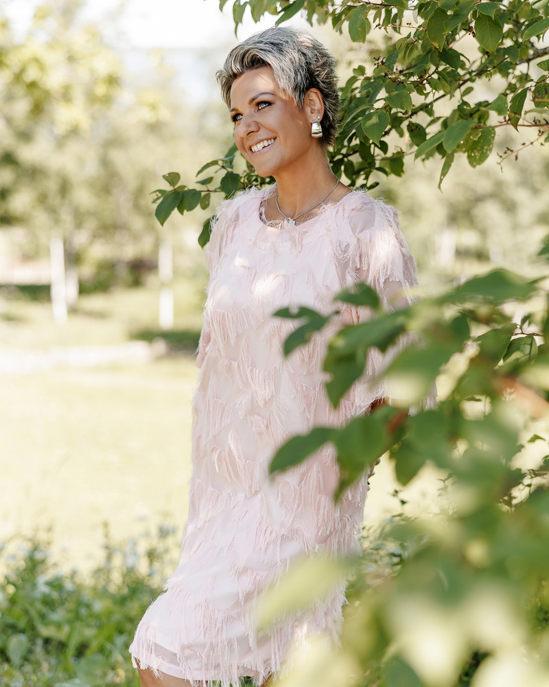 FRINGE DRESS PEACHY