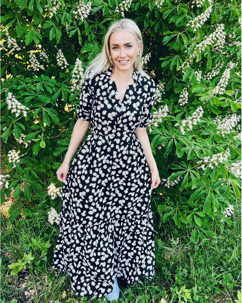 SUMMER COMET MAXI DRESS DAISY BLACK