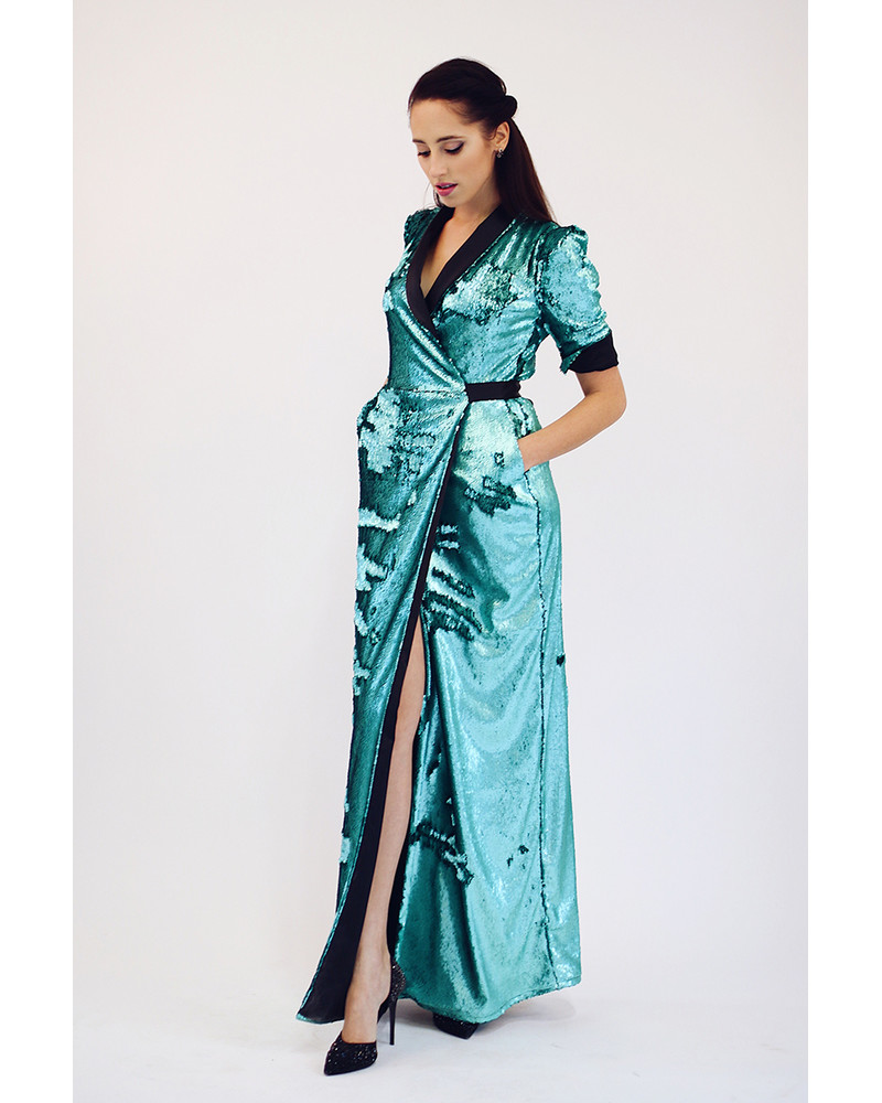 GREEN SEQUIN MAXI