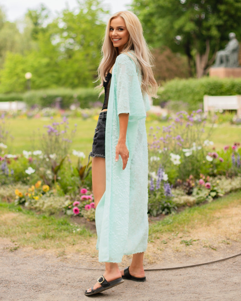 FRINGE FLYAWAY KIMONO MINT
