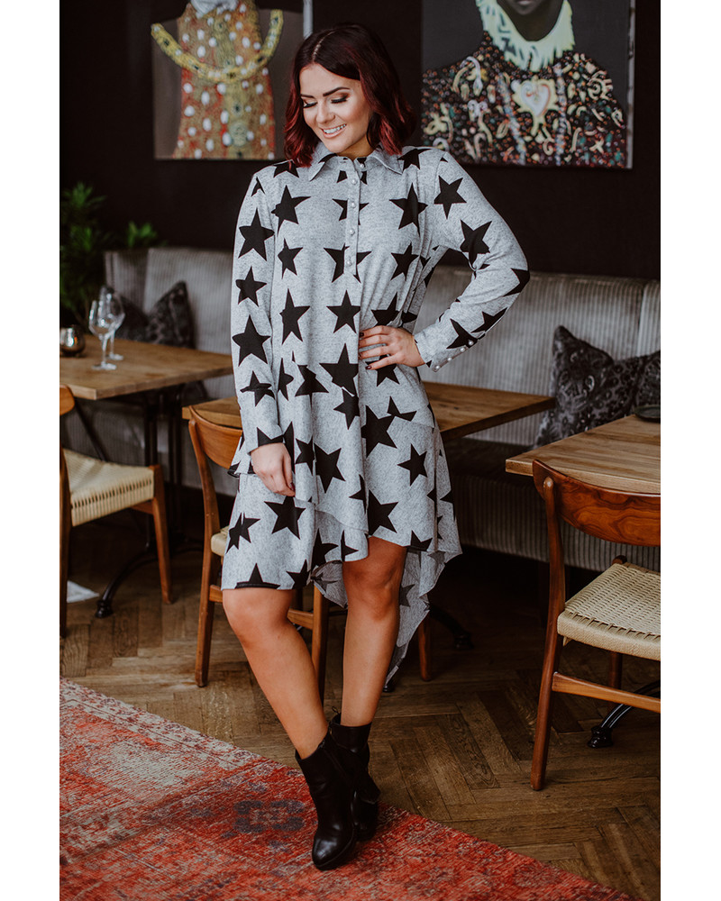 DIAGONAL FLARE DRESS