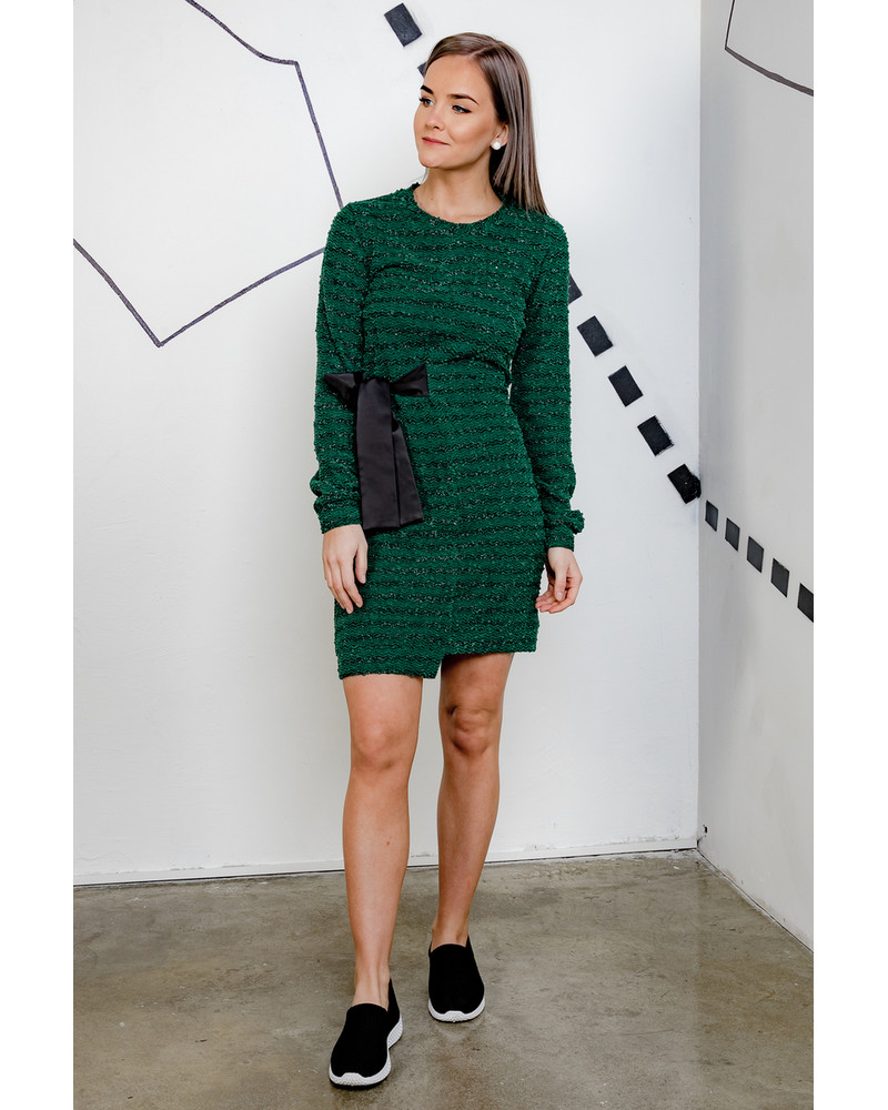 SHINY COOL CUT DRESS GREEN