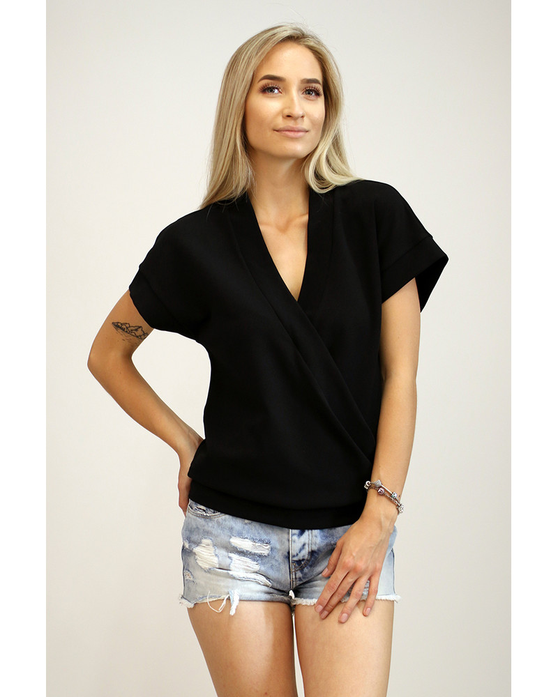 BLACK DIAGONAL LAYER SHIRT