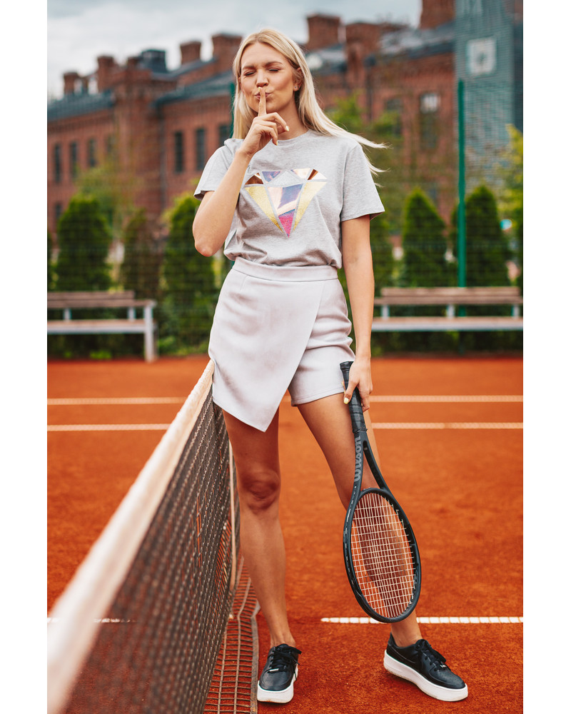 SUMMER DIAMOND OVERSIZE T-SHIRT LIGHT GREY