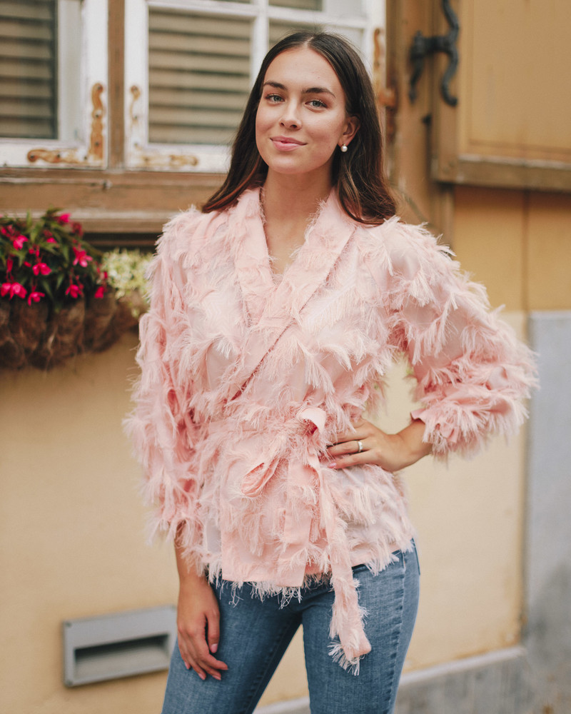 FRINGE JACKET PEACHY