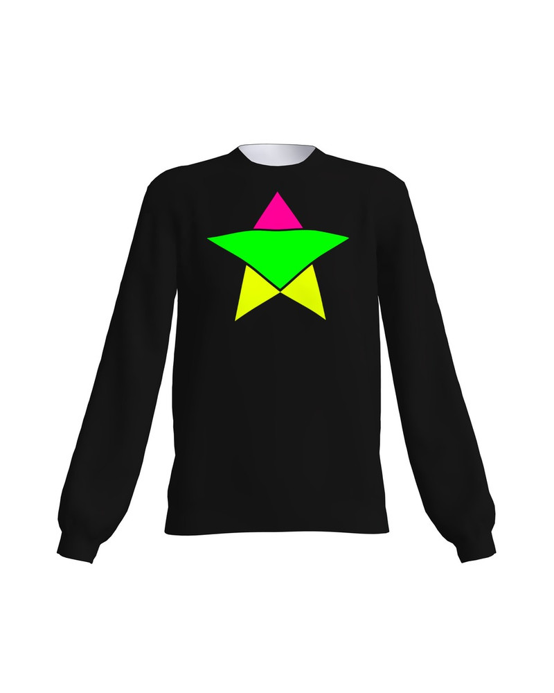 BLACK NEON STAR SWEATER