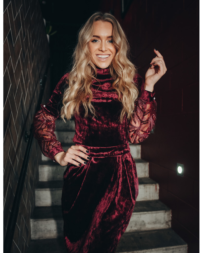 TULIP SKIRT BORDEAUX