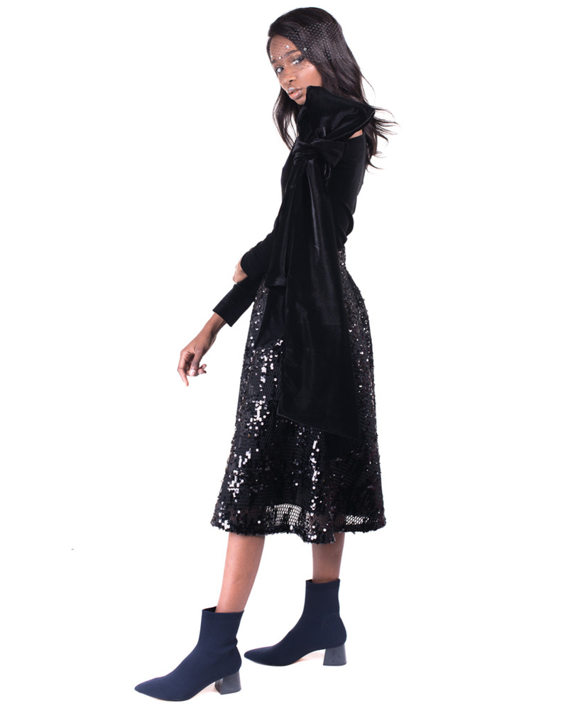 THE GREAT BEAUTY BLACK VELVET SHIRT