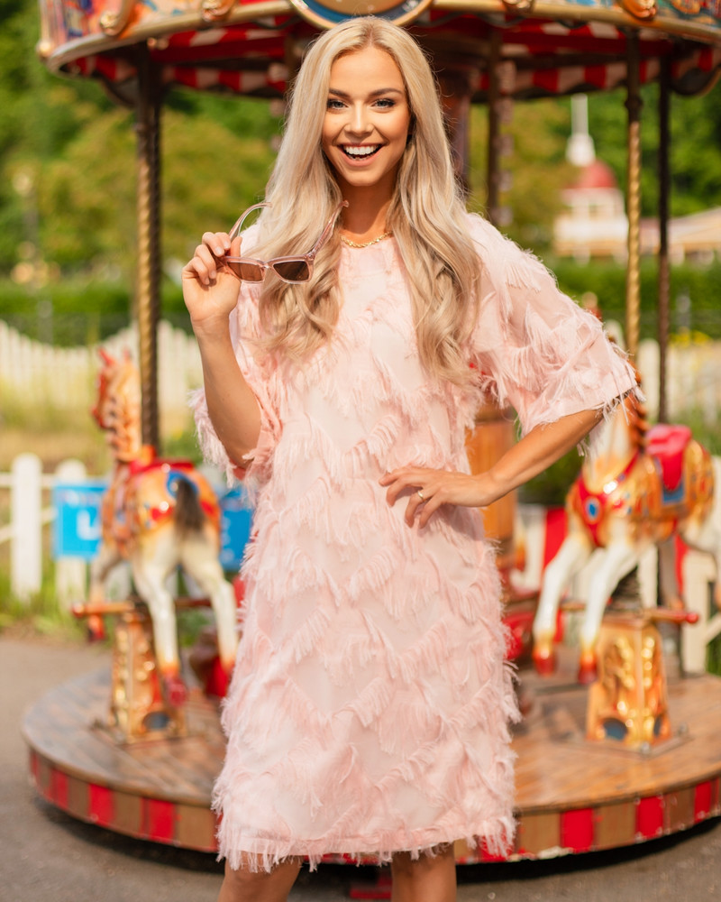 FRINGE DRESS PEACHY