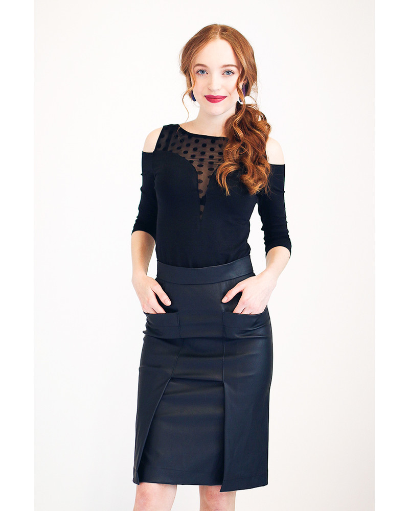 LEATHER POCKET SKIRT