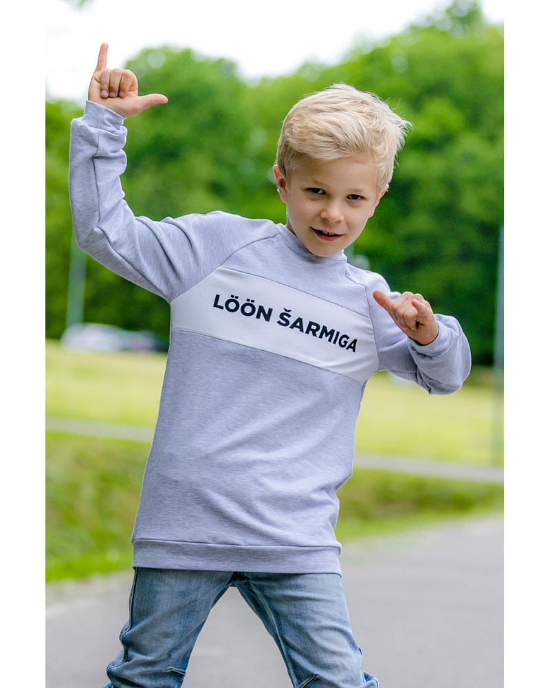LÖÖN ŠARMIGA KIDS SWEATSHIRT LIGHT GREY