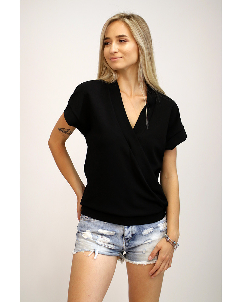 BLACK DIAGONAL LAYER SHIRT