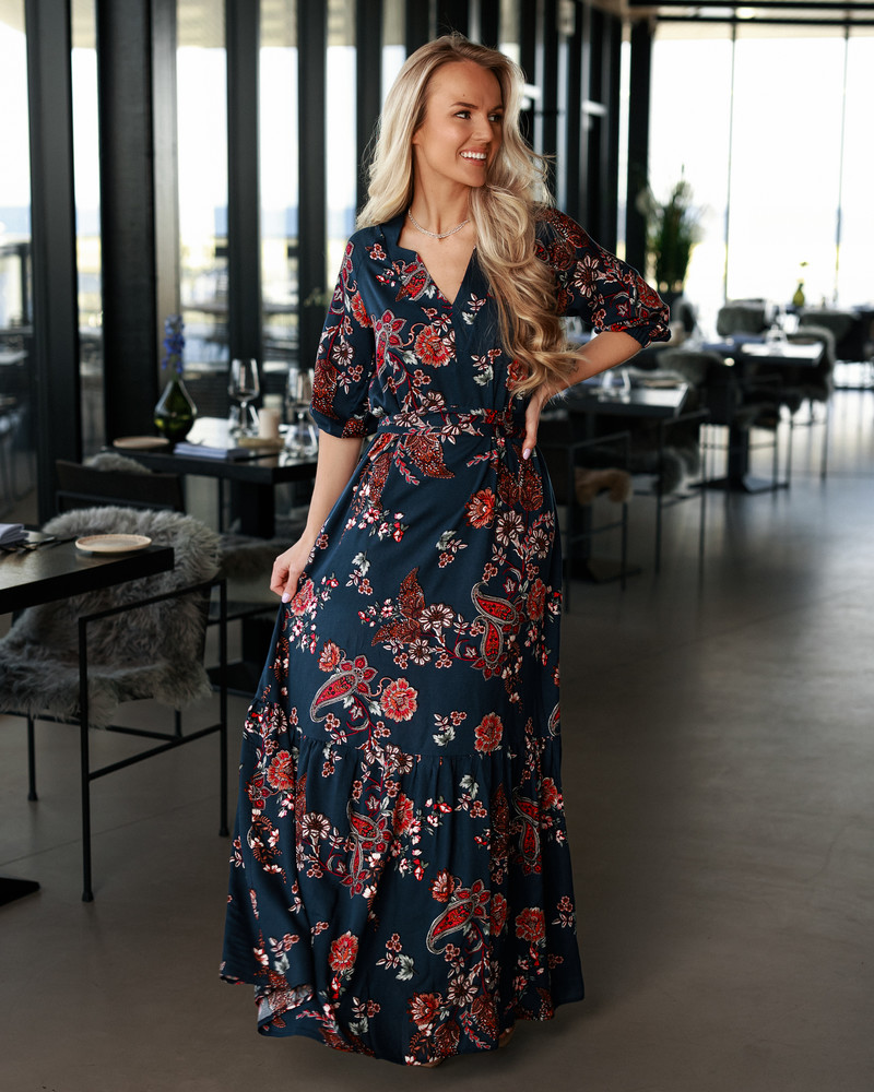 SUMMER COMET MAXI DRESS NAVY BLUE