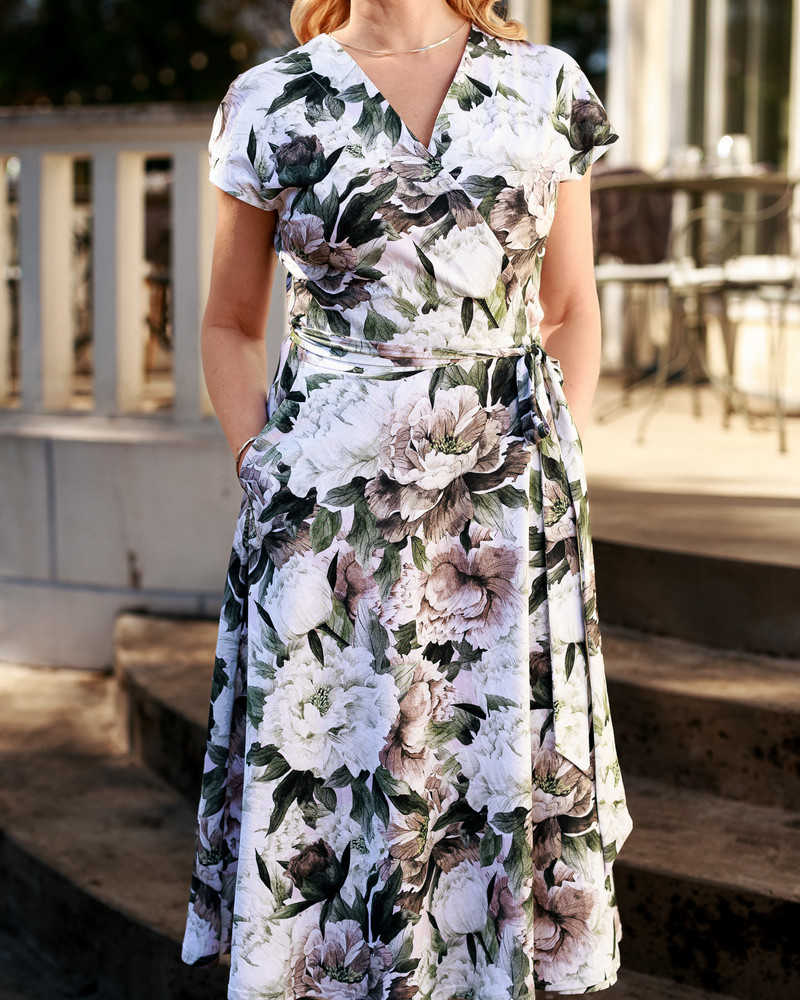 PASTEL PEONY SUMMER MOON MIDI DRESS