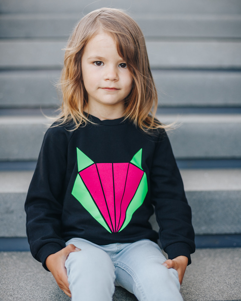 COLORFUL FOX KIDS SWEASHIRT BLACK