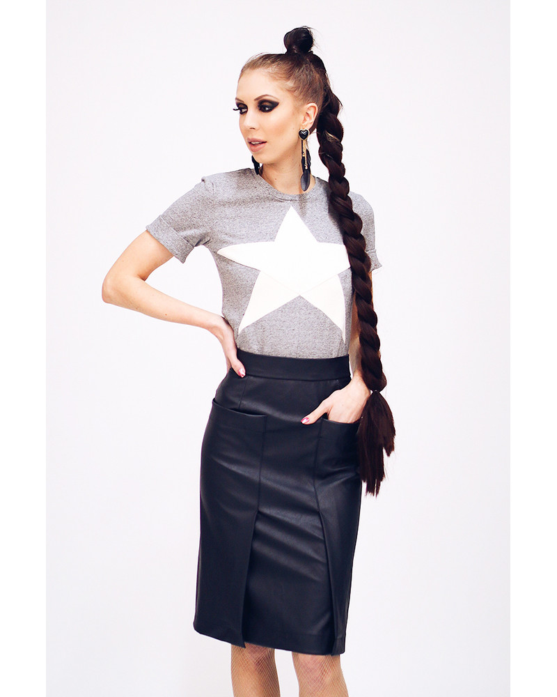 LEATHER POCKET SKIRT