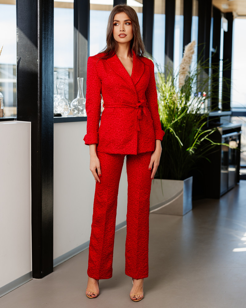 FLOWER POWER SUIT RED TROUSERS